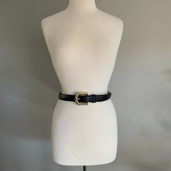 Vintage Black and Gold Scallop Belt main image 6